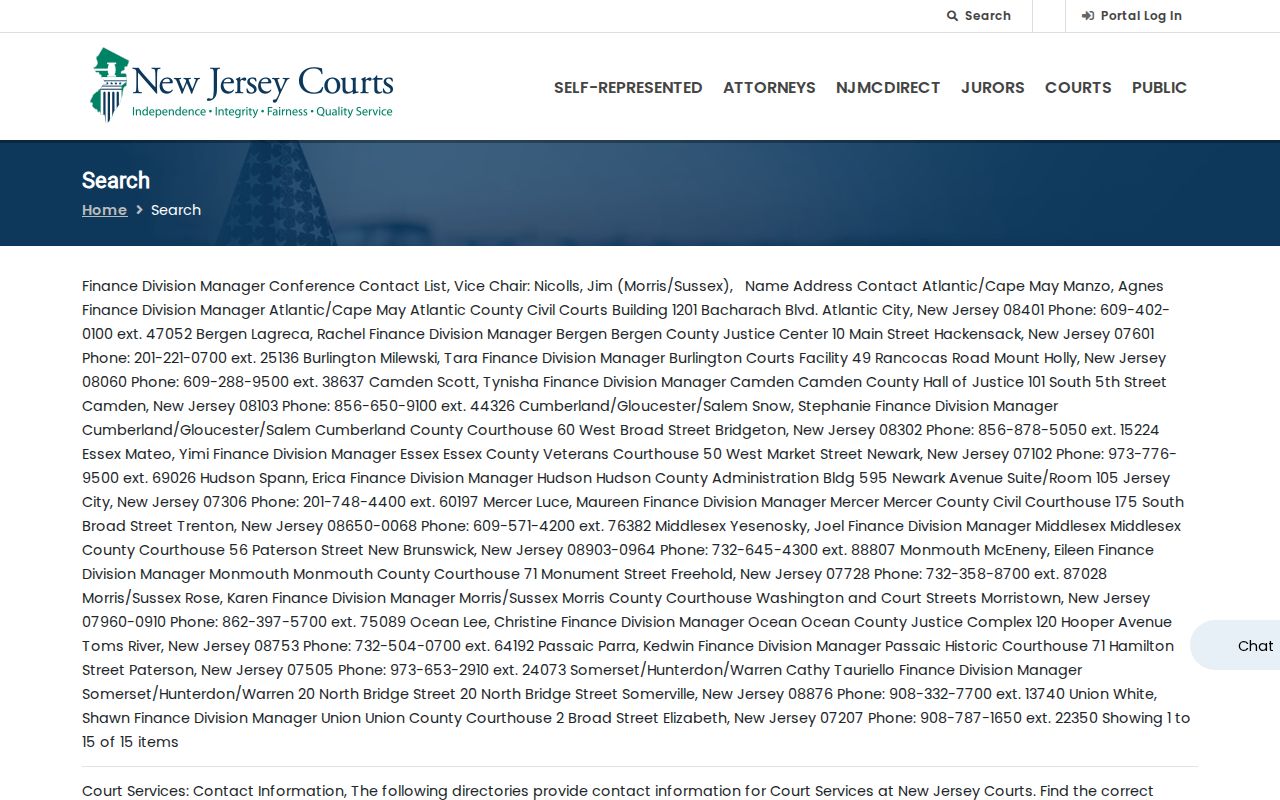 Pennsauken residents directory New Jersey Courts public case search choices